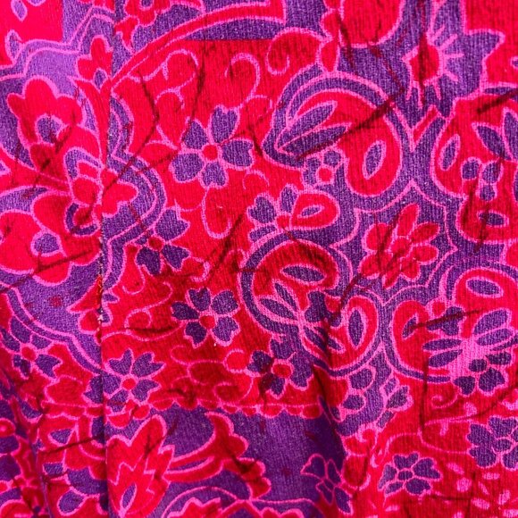 60s Vintage Tropical Barkcloth Psychedelic Mermaid Maxi Dress - Picture 9 of 10